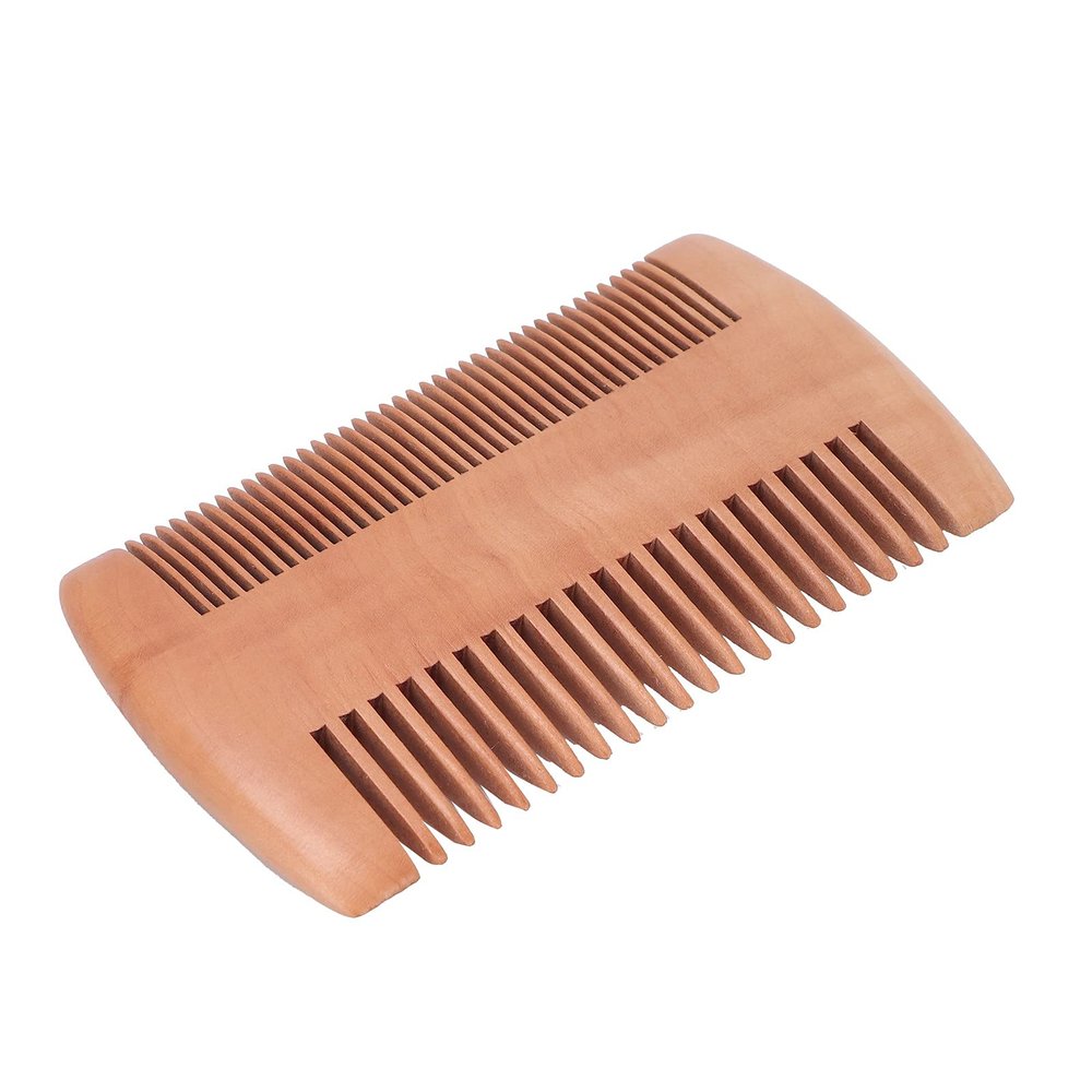 Beard Comb Beard Comb, Wooden Beard Comb Dual Action Fine Coarse Teeth Beard Comb Wooden Beard Comb Mustache Comb Beard Care Double-Sided Antistatic Comb for Daily Beard Care