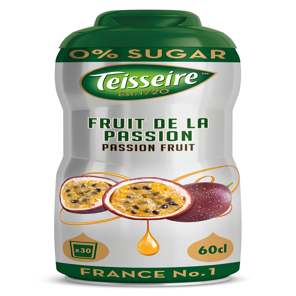 Teisseire Le Syrop Sugar Free Cordial, Passion Fruit, 600ml (Pack of 6)