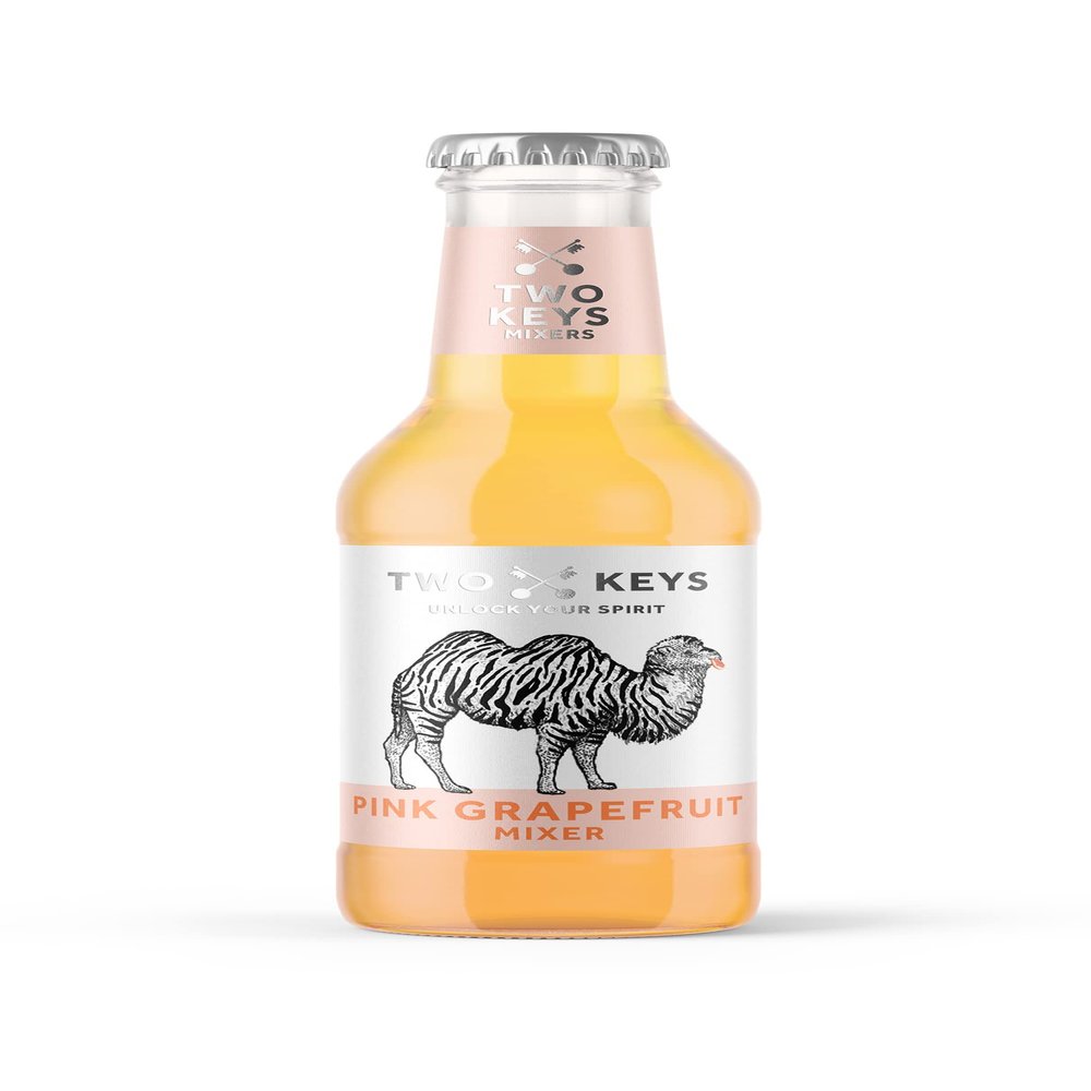 Two Keys Pink Grapefruit Soda 24 x 200ml Case/Mexican Grapefruit Soda in Bottle, Soft Drinks, Carbonated Fizzy Drinks Wholesale