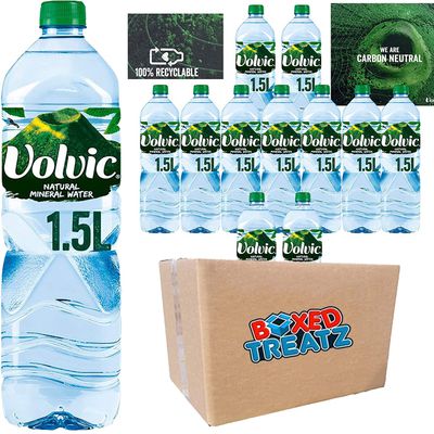 Volvic Natural Mineral Water - 12x1.5L Boxed