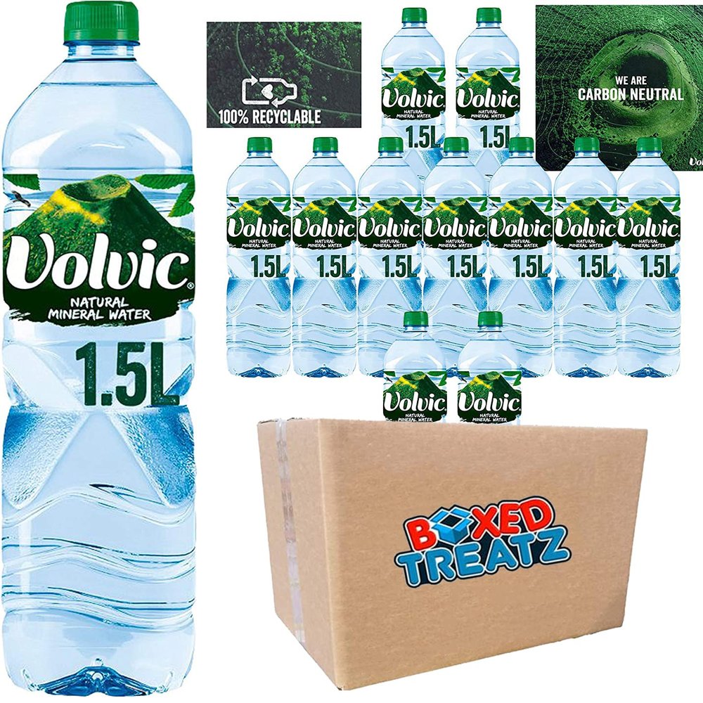 Volvic Natural Mineral Water - 12x1.5L Boxed