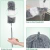 2025 Upgraded Microfiber Feather Duster for Cleaning Extendable 110 Inches Long for High Ceilings Home Furniture Car Telescopic Pole Feather Dusters Telescopic Duster Extendable duster (White & Grey) view 3