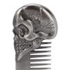 Silver Skull Beard Comb, Pocket Beard Comb Zinc Alloy Skull Pattern Hair Styling Mustache Sha Oil Hair Comb view 2
