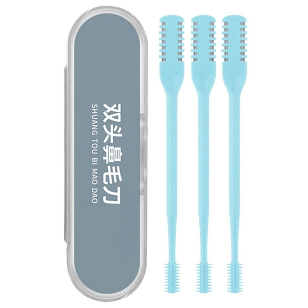 gofidin 3PCS Manual Nose Hair Trimmer Washable for Men and Women with Storage Box Double Head Nose Hair Removal