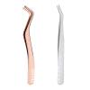 2 Pcs Eyelash Tweezers, Stainless Steel Eyelash Extension Tweezers, Lash Tweezer with Comb view 1