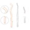 2 Pcs Eyelash Tweezers, Stainless Steel Eyelash Extension Tweezers, Lash Tweezer with Comb view 4