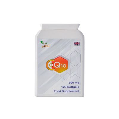 VED Co Enzyme Q10, Naturally Fermented Ubiquinone, 500mg 120 Softgels.