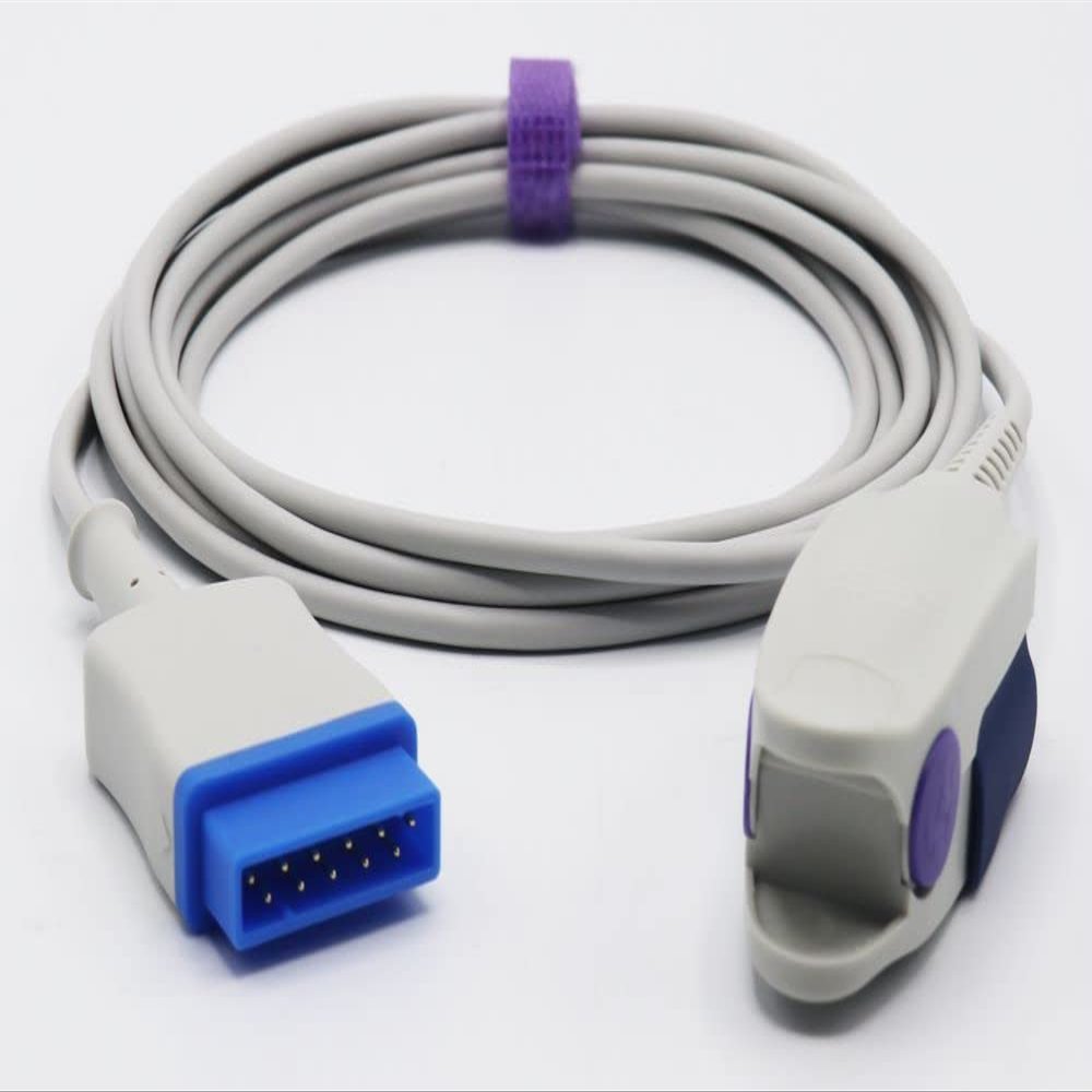 Sino-k Compatible with Datexx Ohmedaa Direct-Connect SpO2 Sensor OXY-F4-GE Adult Finger Clip 9.8 ft 11 Pins Connector