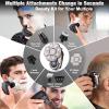 9D Electric Head Shaver for Bald Men, Upgraded 6-in-1 Head Shaver for Bald Men, Waterproof Wet/Dry Grooming Kit Electric Shaver for Men, Cordless Rechargeable Bald Head Razor for Home&Travel Gift view 4