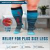 Doctor's Select 3 Pairs Plus Size Compression Socks Wide Calf - Up to 6XL | 20-30 mmHg Compression Socks for Women Wide Calf, 3 Pairs - Line Patterns, 3XL view 2