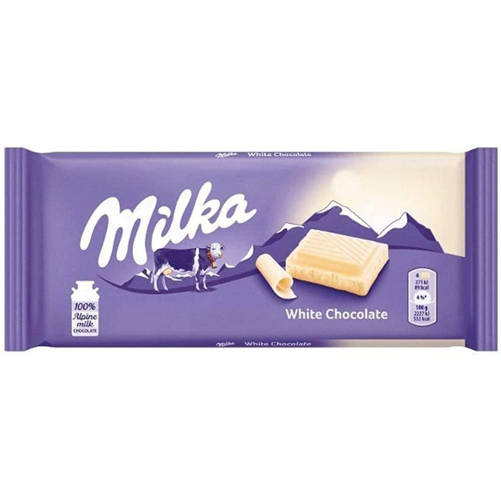 Milka White Chocolate, 5 100g Delicious Tasty And Twisty Treat Gift Hamper
