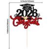 1Pc Congrats Grad 2026 Cake Topper Red Glitter Diploma Graduation Cap Cake Pick Congrats Class of 2026 Cake Decorations for 2026 Graduation Theme High School Boys Girls Graduate Party Supplies view 2