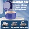 Denture Box Set, Retainer Case Denture Bath Cleaning kit, Denture Box with Mirror, with 2 Aligner Removal Tool, Chewies and Denture Brush for Braces Or Dentures Cleaning Storage for Travel view 2