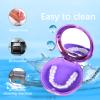 DIDATOOL Electroplated Denture Case with Mirror, Portable Retainer Case Compatible with Transparent Braces, Mouth Guard, Orthodontic Retainers, Braces Box Organize and Protect Oral Supplies (Purple) view 4