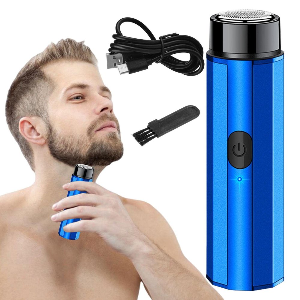 Mini Travel Shaver | Mini Razor for Men,USB Rechargeable Pocket Travel Size Shavers, One-Button and Wet Dry Use Use Keloc