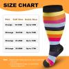 4 Pairs Plus Size Compression Socks for Women & Men, Extra Wide Calf 20-30 mmHg Knee High Compression Stockings for Circulation Swelling Support, A2 Assort 4 Pairs, 4X-Large view 2