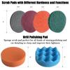 Socpuro 31 Piece Drill Brush Attachments Set, Buffing Pads & Cleaning Sponge, All Purpose Power Scrubber Brush with Extend Attachment for Bathroom Kitchen Tub Floor Auto view 4