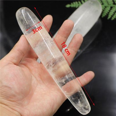 18CM Natural Clear Quartz Yoni Wands Gemstone Wand Massage Stone Wand,Small