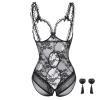 WEITING New Hot Sexy Underwear Babydoll Dress Open Bra Crotch Lace Lingerie for Women Sexy Lingerie Plus Size-black,M view 2