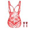 WEITING New Hot Sexy Underwear Babydoll Dress Open Bra Crotch Lace Lingerie for Women Sexy Lingerie Plus Size-black,M view 3