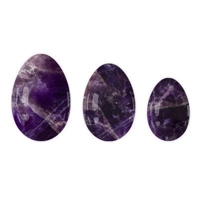 3Pcs Set Natural Amethyst Yoni Egg Women Kegel Exercise Jade Egg Ball Kegel Crystal Egg,Undrilled Eggs