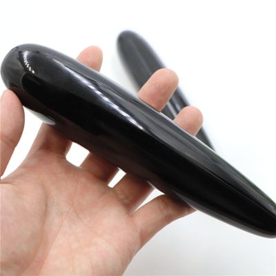 18CM Natural Black Obsidian Yoni Wands Gemstone Crafts Wand Massage Stone Ornament Jade Wand,Large