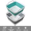 2 Pack Dishpan for Washing Dishes, Wash Basin with Draining Plug Carry Handles, Collapsible Bucket for Cleaning, Portable Sink, Foldable Plastic Tub, 2.4Gal/9L Each view 4