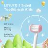 LEYUYO 3-Sided Kids Toothbrush, 2 Pack, Blue, Pink view 4