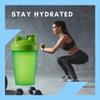 400ml Protein Shaker Bottle, Protein Shake Mixer, Shaker Cups Portable Pre Workout with Wire Mixball Blender Perfect for Mixing Powdered Shakes, Clear, BPA Free and DEHP-free, Dishwasher Safe (Green) view 4