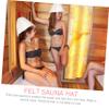 Beavorty Sauna Bath Hat and Felt Mat Set Thickened Felt Sauna Caps and Breathable Head Protection for Steam Bath and 2pcs for Men and Women view 2