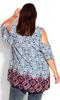 Avenue Women's Plus Size Top Cold Shldr Frill Blouse, Fairville Border, 34-36 view 3
