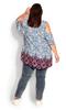 Avenue Women's Plus Size Top Cold Shldr Frill Blouse, Fairville Border, 34-36 view 4