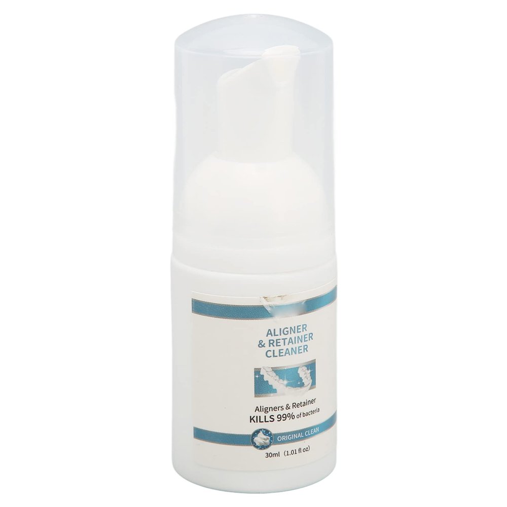 Stain Removal Aligner Cleaner Reduce Odor Refeshing Mint Extract Retainer Cleaning Foam, Retainer Cleaner Tablet, Mouth Guard, Dentures, Aligners, 30ml