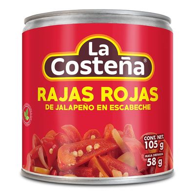 La Costena Jalapeno Red Slices 24 x 199g, Mexican Red Jalapeno Peppers, Canned Pickled Jalapeno, Sliced Jalapeno Peppers (Pack 24)