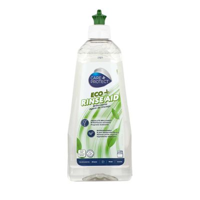 CARE + PROTECT ECO+ Rinse Aid for All Dishwashers, Hypoallergenic, Facilitates Quick Drying, Extra Shine, No Halos, 500 ml