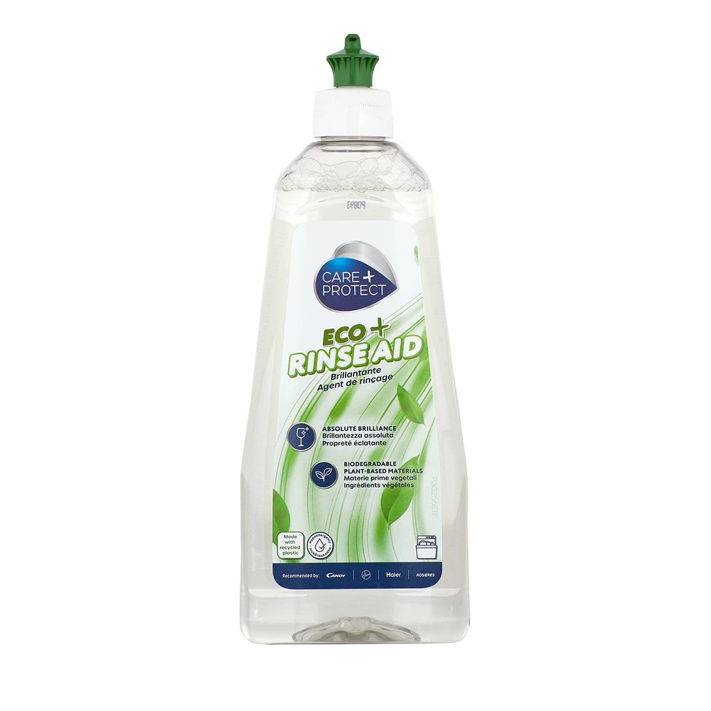 CARE + PROTECT ECO+ Rinse Aid for All Dishwashers, Hypoallergenic, Facilitates Quick Drying, Extra Shine, No Halos, 500 ml