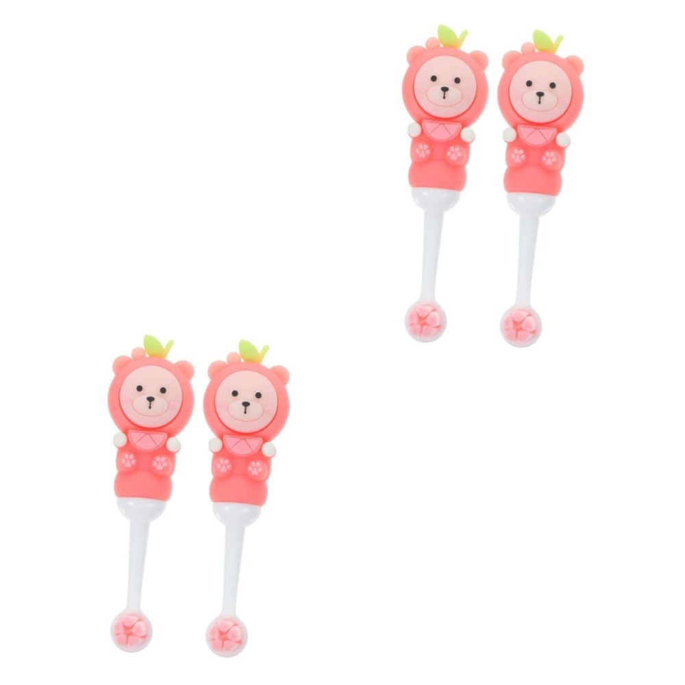TOYANDONA 4pcs Extra Soft Boy Girl Toothbrush for Toddlers Manual Ergonomic Boys and Girls Toothbrush Cute Design Oral Care at Home Travel