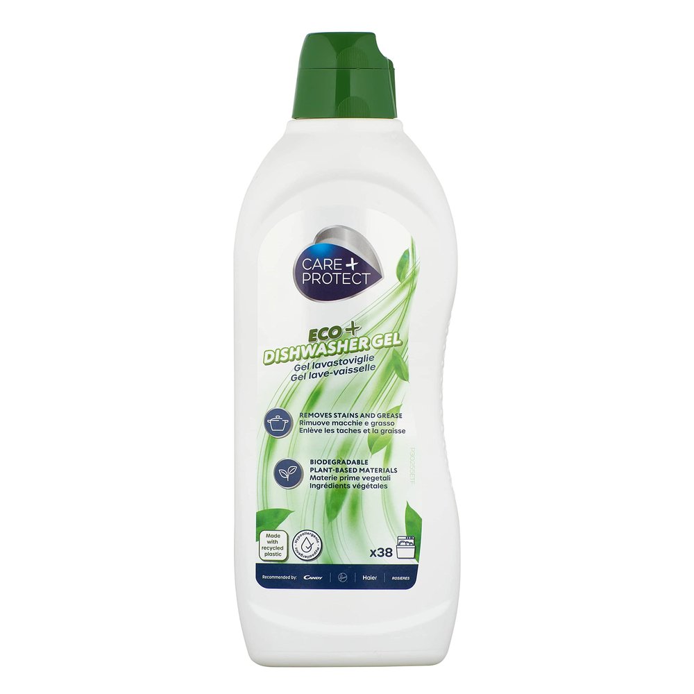 CARE+PROTECT ECO+ Dishwasher Gel - Eco-Friendly Dishwasher Detergent - Hypoallergenic - Free of Dyes and Phosphates - Degreasing and Rinsing Action-Effective in Short Cycles - 650 ml - Upto 38 Washes