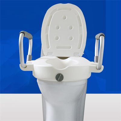 Raised Toilet Seat with Handles and Lid, 330lb Elevated Toilet Seat for Adults, Senior, Elderly,Handicap, Disabled