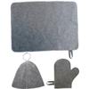 Beatifufu Sauna Cap Set Felt Sauna Hat Lightweight Hair Protecting Bathing Accessories for Men and Women Comfortable view 1