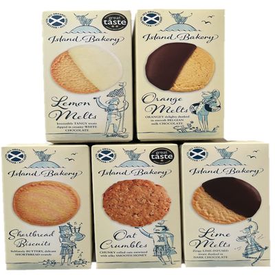 Speciality Biscuit Bundle. 5 packs of 125g and 133g Speciality Island Bakery Biscuits (Lime Melts, Lemon Melts, Oat Crumbles, Orange Melts and Shortbread)