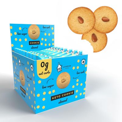 12 London Apron Keto Cookies Soft Baked Almond | 0 g Net Carbs Low Carb Sugar Free Biscuits for Diabetics & Vegan Snack Made in UK