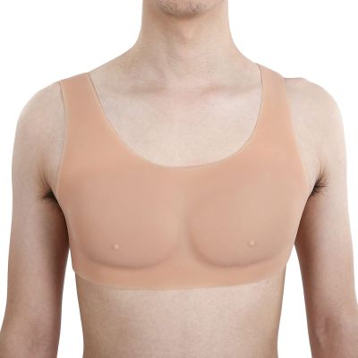 Silicone Muscle Suit Fake Pectoral Muscle Shaper Realistic Silicone Chest Muscles Enhancer Man Chest Pad for Halloween Cosplay Props