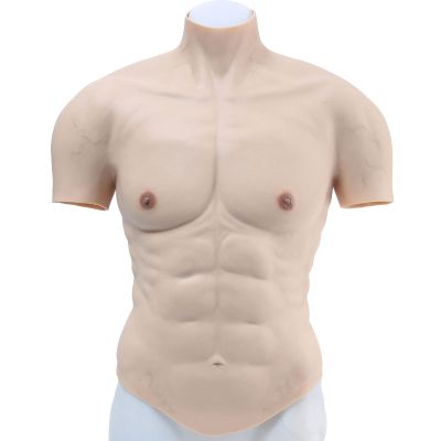 Realistic Silicone Muscle Suit Male Chest Fake Muscle Belly Simulation Skin Enhancer for Cosplayers Halloween Props