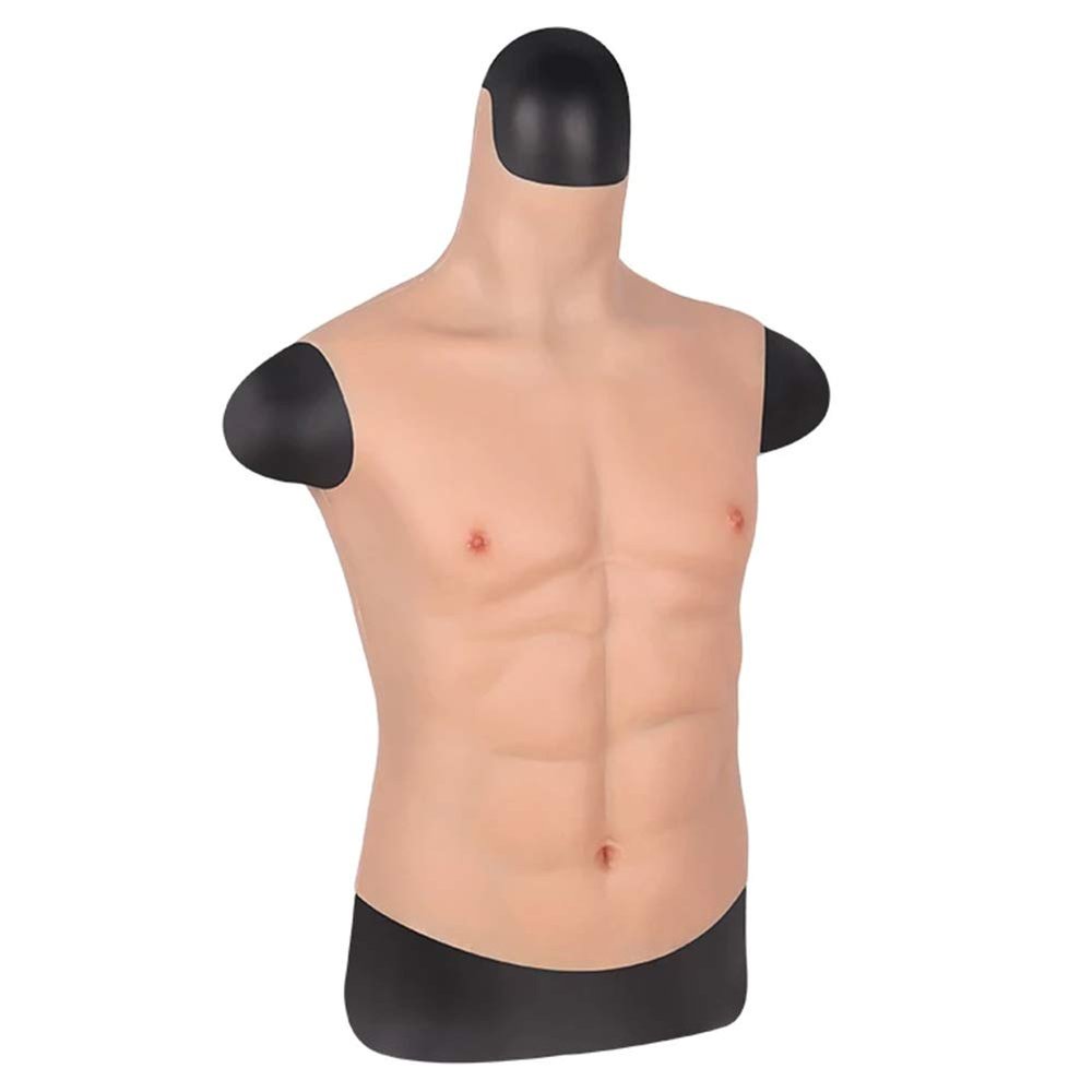Silicone Male Chest Half Body Suit Realistic Fake Muscle Soft Silicone Artificial Simulation Muscles for Cosplay Halloween Props