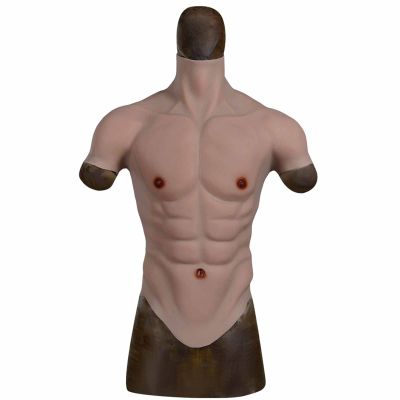 PROPFE Silicone Muscle Chest Realistic Male Chest Vest Abdominal Muscle Male Shaper Stronger Simulation Skin for Cosplay