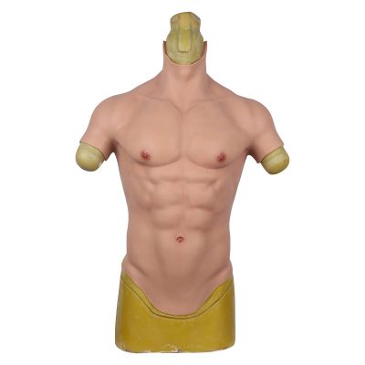 Silicone Chest Suit Realistic Half-Body Abdominal Muscle Simulation Skin Fake Muscle Suits for Halloween Cosplay Props
