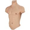 Realistic Silicone Fake Muscle Chest Abdominal Muscles Suit Half Body High Collar Bodysuit for Cosplay Halloween Props view 1