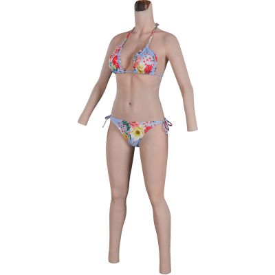 PROPFE Whole Body Silicone Bodysuit C/E Cup Breastplate Breast Forms Silicone+Airbag Filler for Crossdresser Cosplay Dragqueen