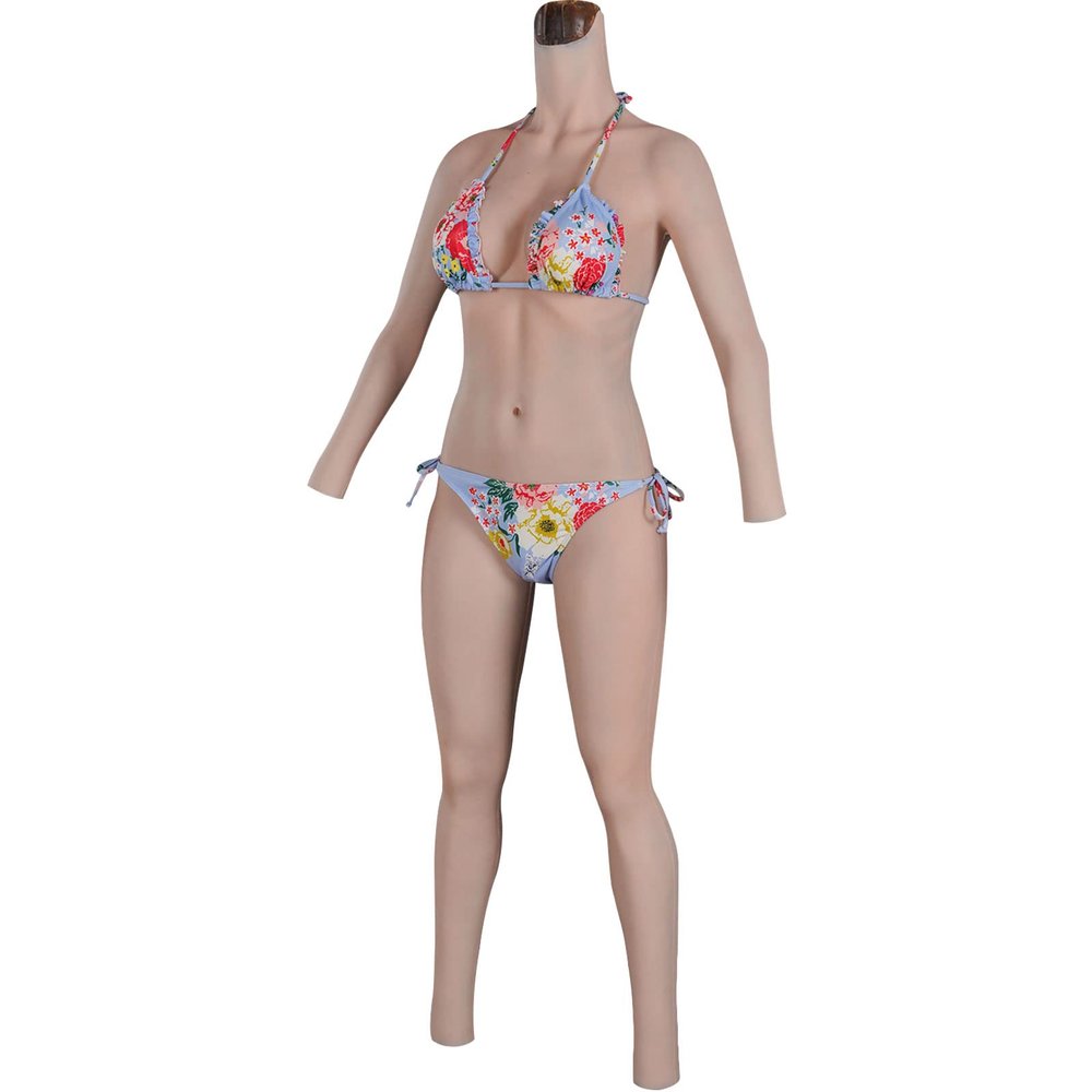 PROPFE Whole Body Silicone Bodysuit C/E Cup Breastplate Breast Forms Silicone+Airbag Filler for Crossdresser Cosplay Dragqueen